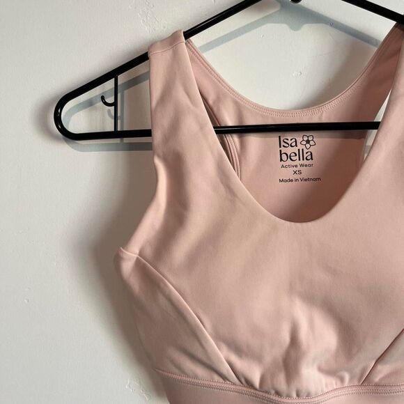 NWT Isabella active wear Soft pink active sports bra xs - Picture 4 of 5